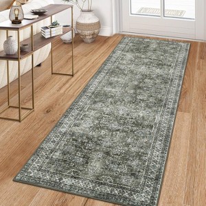 homfan Washable Rugs Vintage Living Room Rug, Soft Oriental Traditional Distressed Farmhouse Rugs for Bedroom Indoor Non-Slip Accent Carpet - 1 of 4