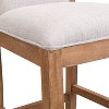 Sapphtopaz Modern Bar Stools Set of 2, Upholstery High Chair with Wood Legs, Dining Chairs with Mid Back, Barstools for Kitchen Island - 4 of 4