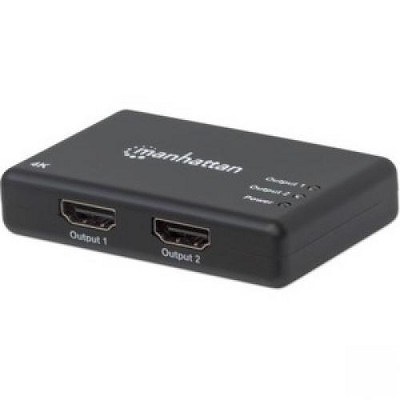 Manhattan 4K 2-Port HDMI Splitter - 4K@30Hz - AC Powered - Black