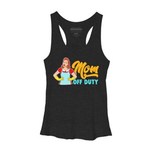 Women's Design By Humans Mom Off Duty Cartoon By savariya Racerback Tank Top - 1 of 2