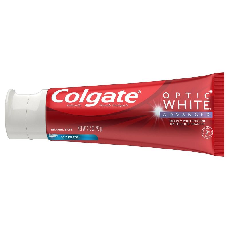 Colgate Optic White Advanced Whitening Toothpaste - 3.2oz - Icy Fresh - 3.2oz/2pk, 3 of 7
