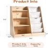 TopComfy Premium Kids Bookshelf 3-Tier 4-Tier Metal Wooden with Deep Pocket Toodler Sling Book Rack Book Shelves for Kids Rooms Bookcase Organizer - 3 of 4