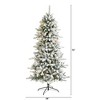 Nearly Natural 6-ft Flocked Livingston Fir Artificial Christmas Tree with Pine Cones and 300 Clear Warm LED Lights - 2 of 4