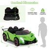 Costway Licensed Lamborghini 4WD Kids Ride-on Sports Car 12V Battery Powered 2.4G Remote Pink/White/Green/Black/Red - 3 of 4