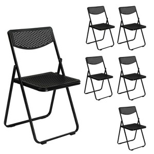 Karl Home Openwork Pattern Plastic Folding Chairs(Set Of 6) - 1 of 4
