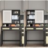 NicBex Vanity Desk with Mirror Vanity Table with Sliding Mirror, 4 Drawers, Makeup Vanity with Storage Cabinet, 6 open Shelves for Bedroom - 4 of 4