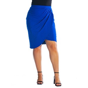 Womens Plus Size Elastic Waist Knee Length Tulip Pencil Skirt - 1 of 4