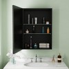 Elise Bathroom Medicine Cabinet with Mirror, Surface or Recessed Mount, Adjustable Tempered Glass Shelves, Reversible - 2 of 4