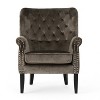 Modern Tufted Wooden Accent Chair Upholstered Club Chair for Bedroom and living room-Christopher Knight Home - 2 of 4