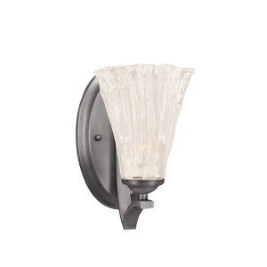 Toltec Lighting Zilo 1 - Light Sconce in  Graphite with 5.5" Fluted Italian Ice Shade - 1 of 1