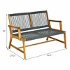 MOEPISY 2-Person Acacia Wood Yard Bench For Balcony And Patio Grey - 2 of 4