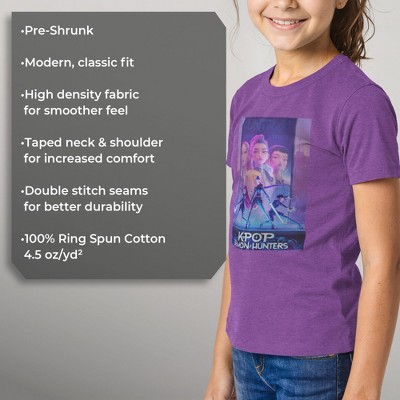 KPop Demon Hunters Girls' KPop Demon Hunters HUNTR/X World Tour Poster T Shirt - Purple Berry - Medium — фото 6