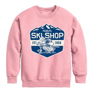Boys' - Peanuts - Ski Shop Graphic Long Sleeve Fleece Sweatshirt - 1 of 4
