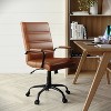Alamont Mid Back Metal Swivel Office Chair Brown/Black - 3 of 4