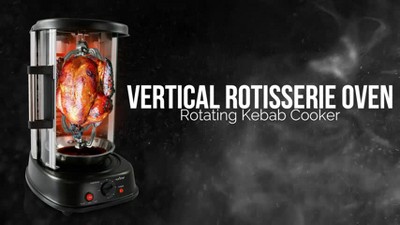 NutriChef Black Vertical Rotisserie Oven with Skewer Grill Rack