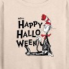 Women's - Dr. Seuss - Happy Halloween Skeleton Cat Lightweight French Terry Wide Neck Long Sleeve Shirt - 2 of 4