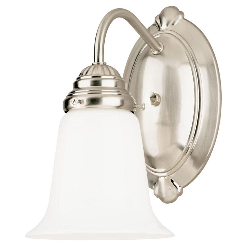 Westinghouse 1-Light Brushed Nickel White Wall Sconce, 1 of 2