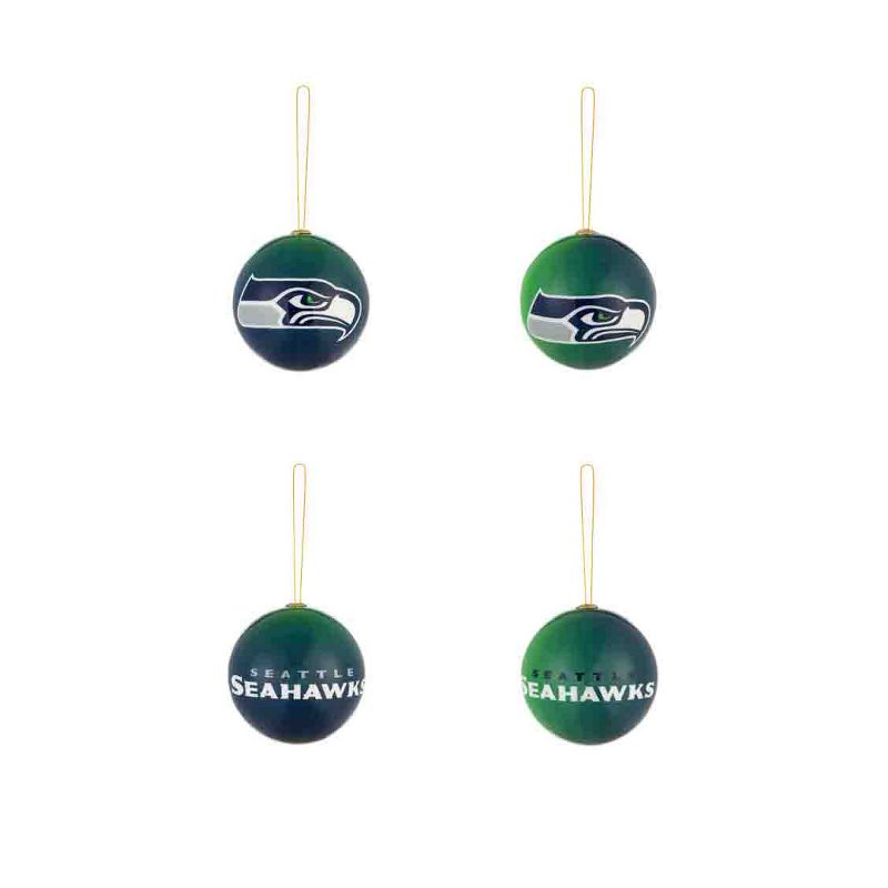 Evergreen Holiday Ball Ornaments, Set of 12, Seattle Seahawks, 2 of 5