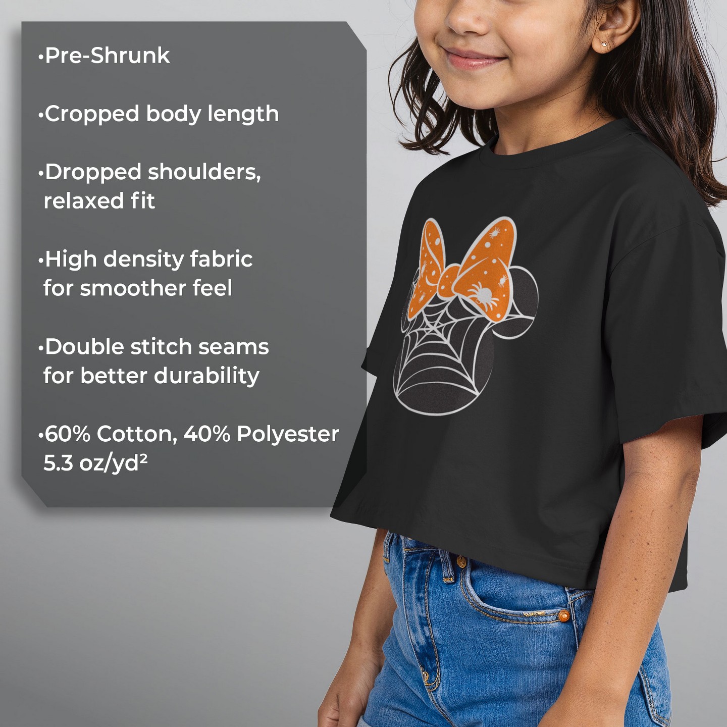 Футболка Mickey Mouse & Friends Mickey & Friends Orange Bow Cropped T-Shirt для девочек, цвет: Оранжевый — фото 6