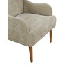 PAGED Modern Wooden Accent Chair, Teddy Fabric Arm Chair with Rainbow Backrest, Living Room Reading Chair for Bedroom - 3 of 4