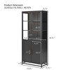 76.75"Tall Iron Display Cabinet with Glass Doors, 3-Sided Panoramic View and LED Lights for Hallways, Living Room, Kitchen or Office - 2 of 4
