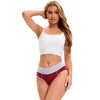 INSPIRE CHIC Women's Stretch Breathable Contrast Color Briefs 5 Pcs - 4 of 4