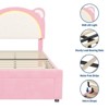 Bed Frame with Velvet Upholstered Platform, Adjustable Headboard & Wooden Slats Support, Storage Drawer Design - 4 of 4