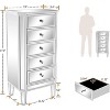 VINGLI VNGLI Mirrored Dresser 5 Drawers Modern Chest, Mirrored Chest of Drawers, Glass Dresser - 2 of 4