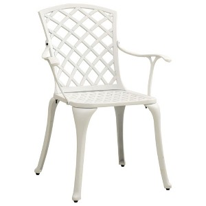 vidaXL 3 Piece Patio Bistro Set - Weather-Resistant Cast Aluminum Garden Furniture - White Industrial Style Outdoor Dining Set - 1 of 4