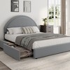Modern Boucle Upholstered Platform Bed Frame with 2 Storage Drawers - Rounded Headboard - 2 of 4
