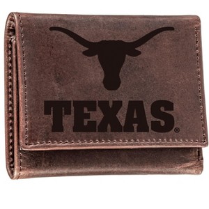 Evergreen NCAA Texas Longhorns Brown Leather Trifold Wallet Officially Licensed with Gift Box - 1 of 1