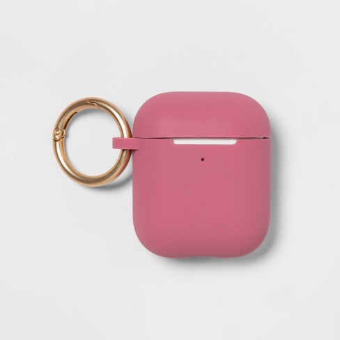 heyday™ Apple AirPods Gen 1/2 Silicone Case with Clip - Dusty Pink