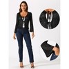 Allegra K Women's Tie Front Bell Long Sleeve Lace Shrug - 2 of 4