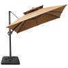 Crestlive Products 10FT Square Double Top Offset Cantilever Umbrella with Base UV30+ Outdoor 360 Degree Rotation 6 Heights Adjustable Umbrella - 2 of 4