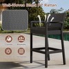 Outdoor Bar Stools Set of 2, Wicker Bar Height Patio Chairs with Cushions, Wicker Barstools Indoor Outdoor Bar Stool - 3 of 4