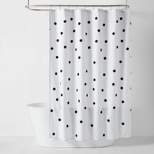 Dot Textured Kids' Shower Curtain Black - Pillowfort™