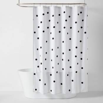 Dot Textured Kids' Shower Curtain Black - Pillowfort™