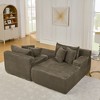 83" Corduroy Lazy Sectional Sofa Bed with No Assembly Required and High-Density Foam - 4 of 4