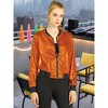INSPIRE CHIC Women's Holographic Fashion Stand Collar Metallic Lightweight Zip Bomber Jacket - 2 of 4