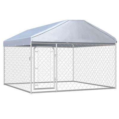 VidaXL Outdoor Dog Kennel with Roof 78.7Inchx78.7Inchx53.1Inch