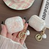 HTUTWOO for AirPods Pro 2 or AirPod 4 Cute Case, Bling  Marble Shell Headphone Cover with Heart-Shaped Keychain and Cleaning Kit for Women - 3 of 4