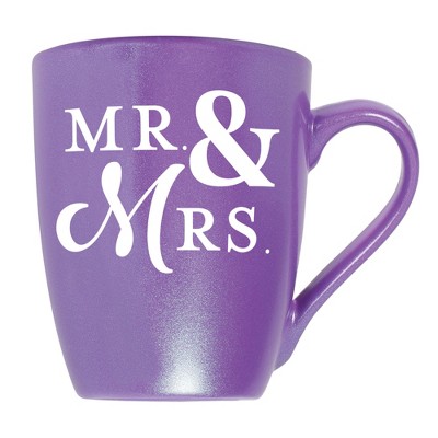 Elanze Designs Mr & Mrs Passion Purple 10 ounce New Bone China Coffee Cup Mug