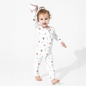 Bellabu Bear Baby Baseball Bamboo Convertible Footie - 1 of 4