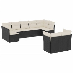 vidaXL Garden Sofa Set Black, Cream White - 1 of 4