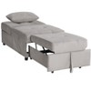 Vynxaria Modern Lift Top Storage Bench with Pull-out Bed 1pc Brownish Gray Velvet Tufted Solid Wood Furniture Convertible Chair - 4 of 4