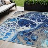 Navy Blue And Gray Nautical Washable Indoor Outdoor Area Rug - 2 of 4