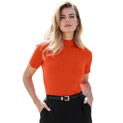 Jessica London Women's Plus Size Rib Mockneck Sweater