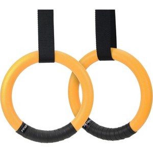 Adjustable Gymnastic Rings for Pull Ups, Non-Slip Training Rings with Long Straps for Home Workout - 1 of 4
