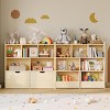 Kids Toy Storage Organizer w/ 5 Cubbies & 2 Drawers - Playroom, Nursery & Bedroom Bookshelf Chest - 3 of 4