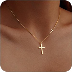 SmallRig Small Cross Pendant Necklace Gold Silver Plated Waterproof Christian Faith Jewelry - 1 of 4